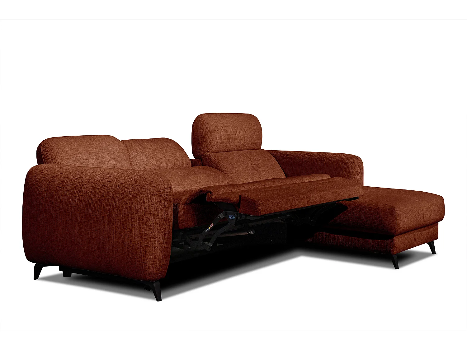SVEN 3-Sitzer-Ecksofa, 1 Relax XL verstellbare Kopfstützen, rot