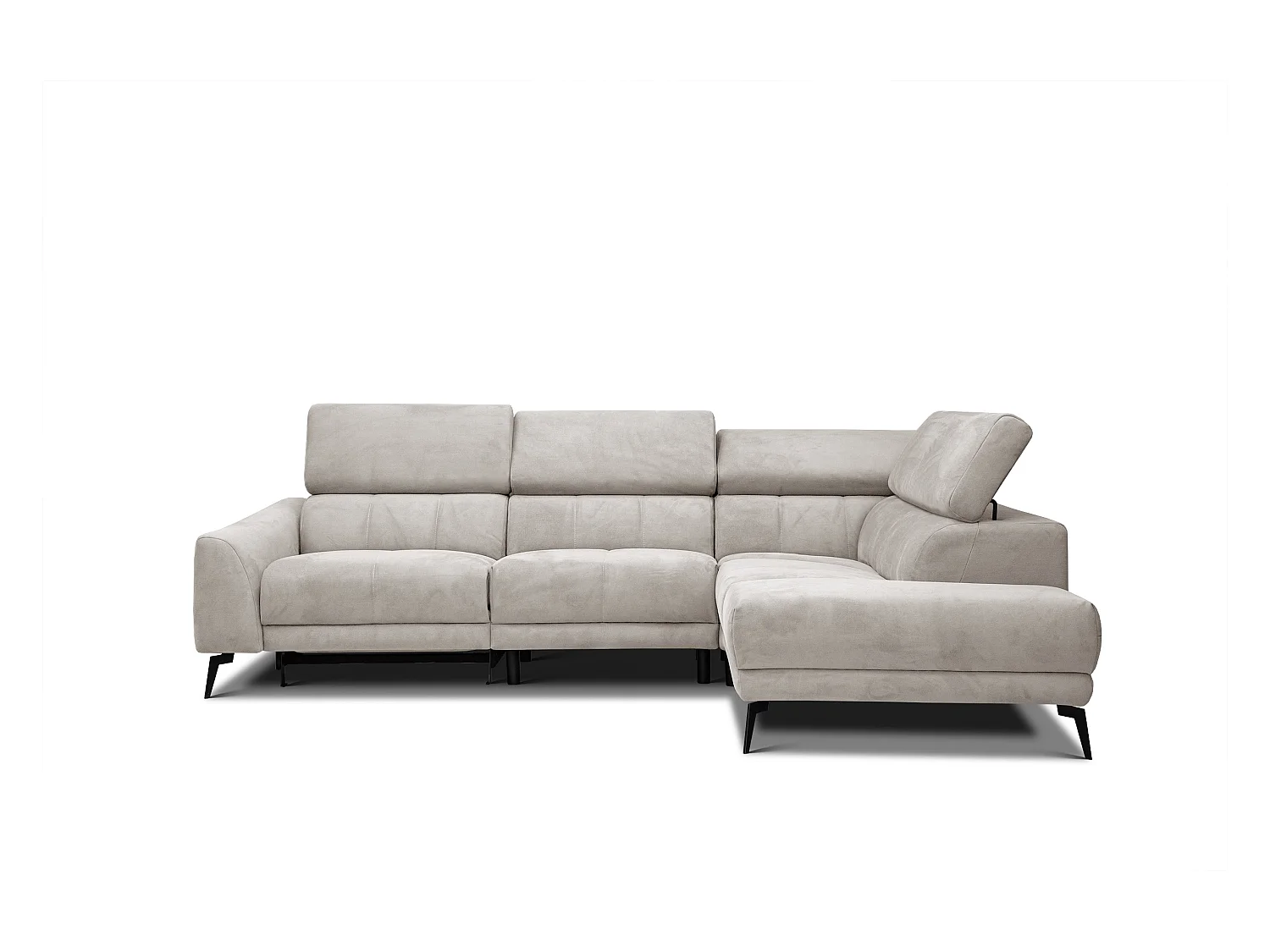 LARS 5-Sitzer-Ecksofa, 1 Relax, verstellbare Kopfstützen, beige