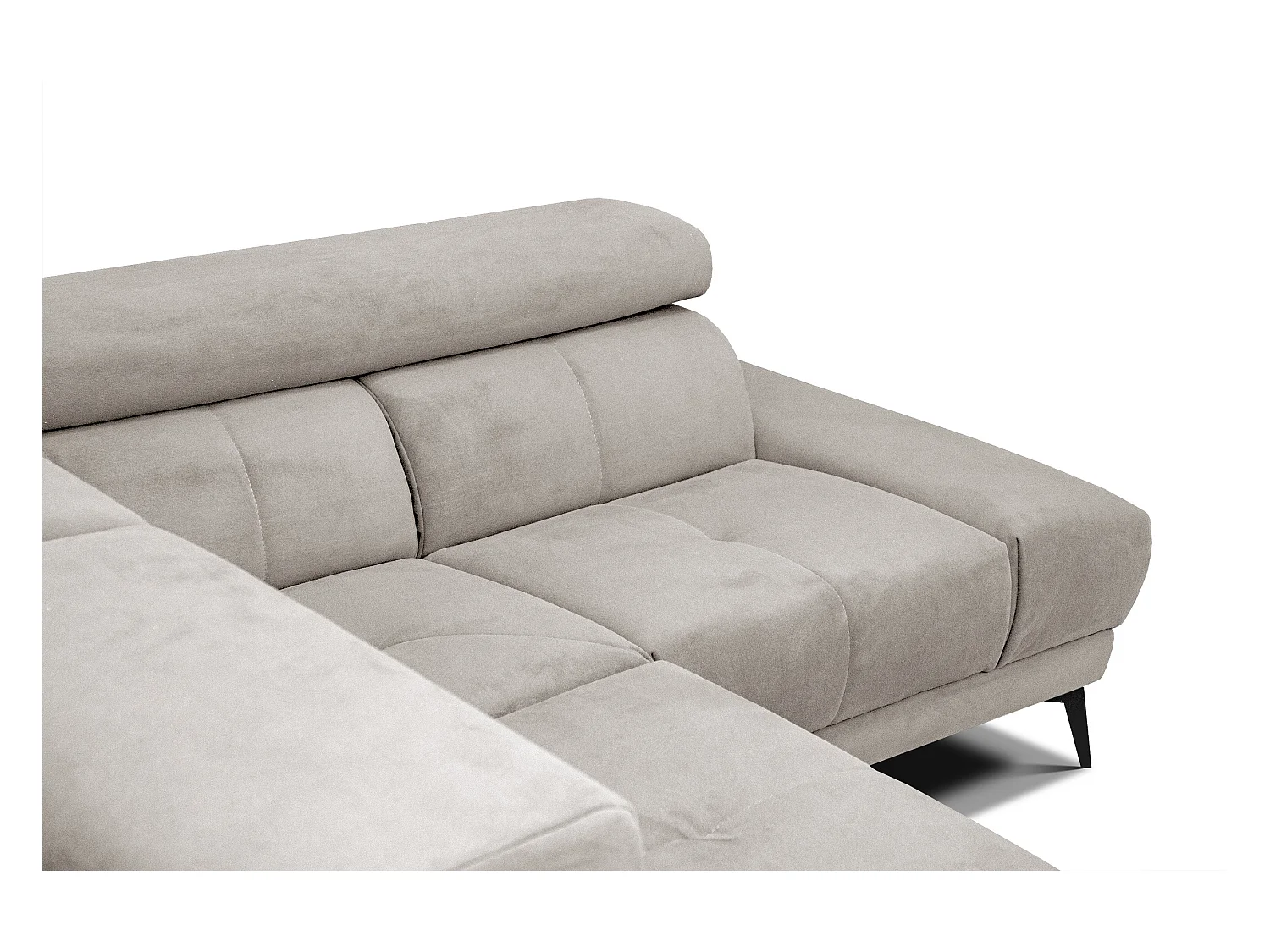 LARS 5-Sitzer-Ecksofa, 1 Relax, verstellbare Kopfstützen, beige