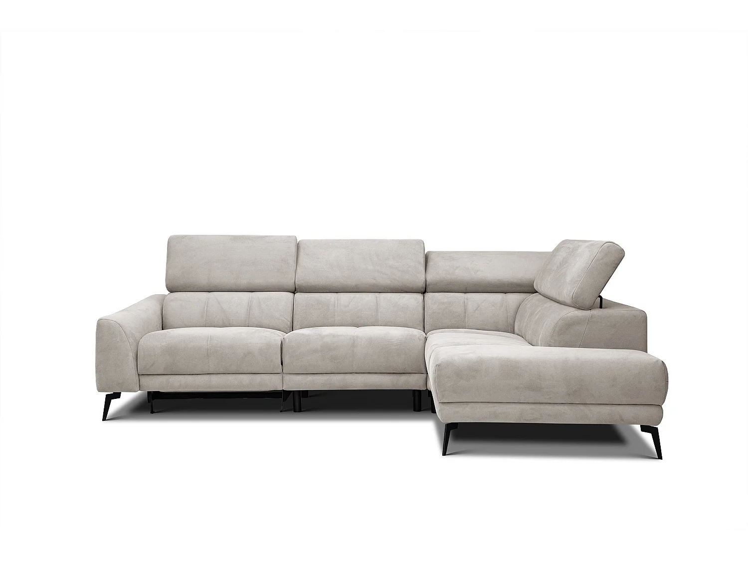 LARS 5-Sitzer-Ecksofa, 1 Relax, verstellbare Kopfstützen, beige