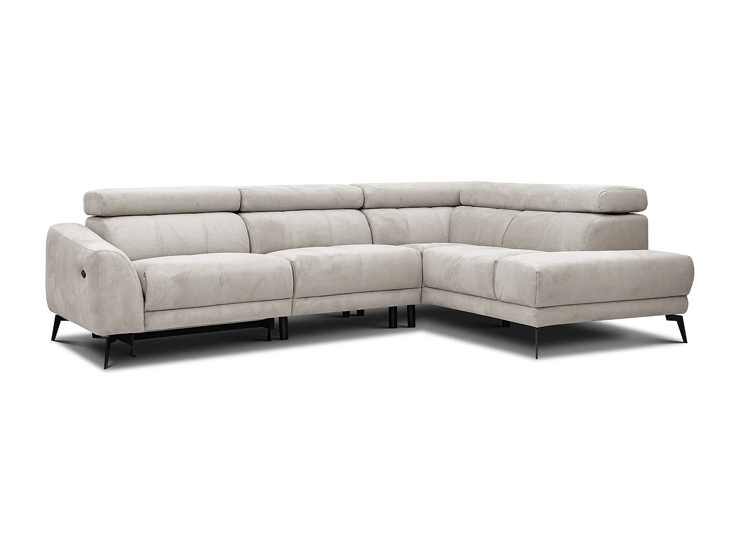 LARS 5-Sitzer-Ecksofa, 1 Relax, verstellbare Kopfstützen, beige