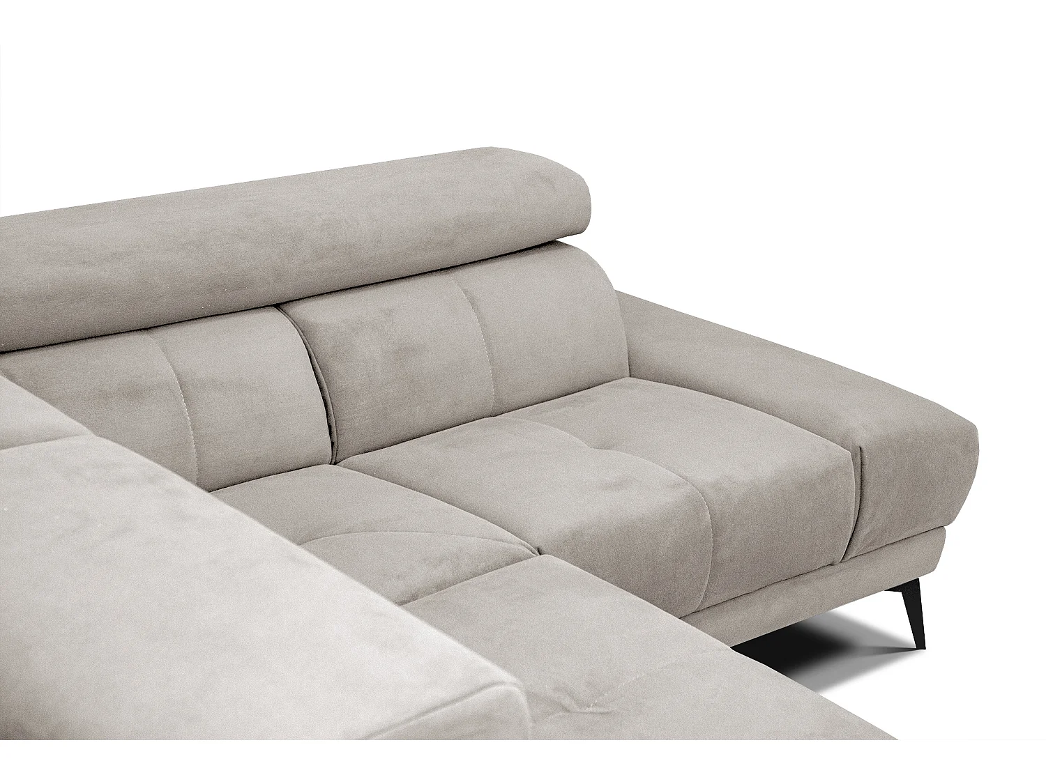 LARS 5-Sitzer-Ecksofa, 1 Relax, verstellbare Kopfstützen, beige