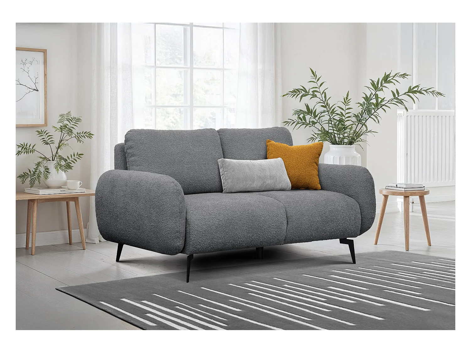 CANAPE FEBE 2 places, gris foncé