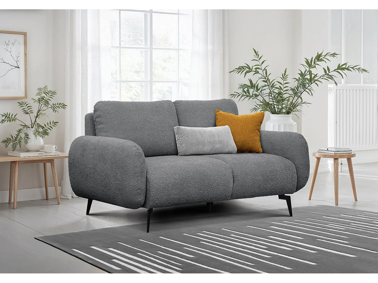 CANAPE FEBE 2 places, gris foncé