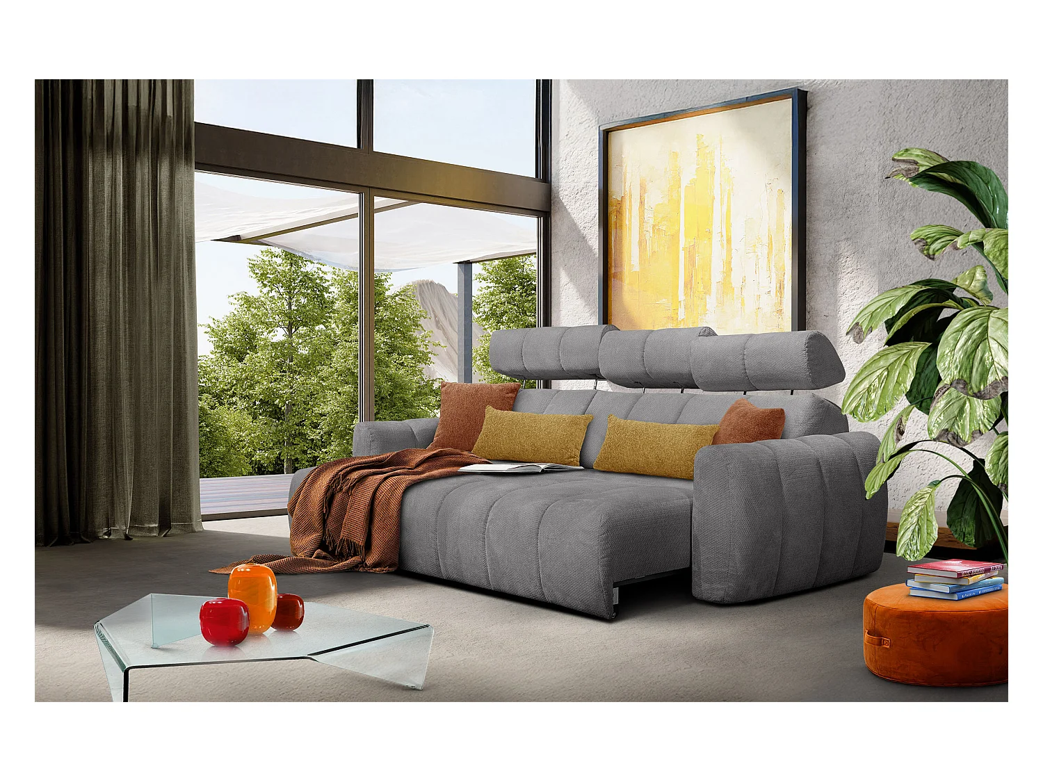 CANAPÉ D'ANGLE KIMI 3 places, tissu