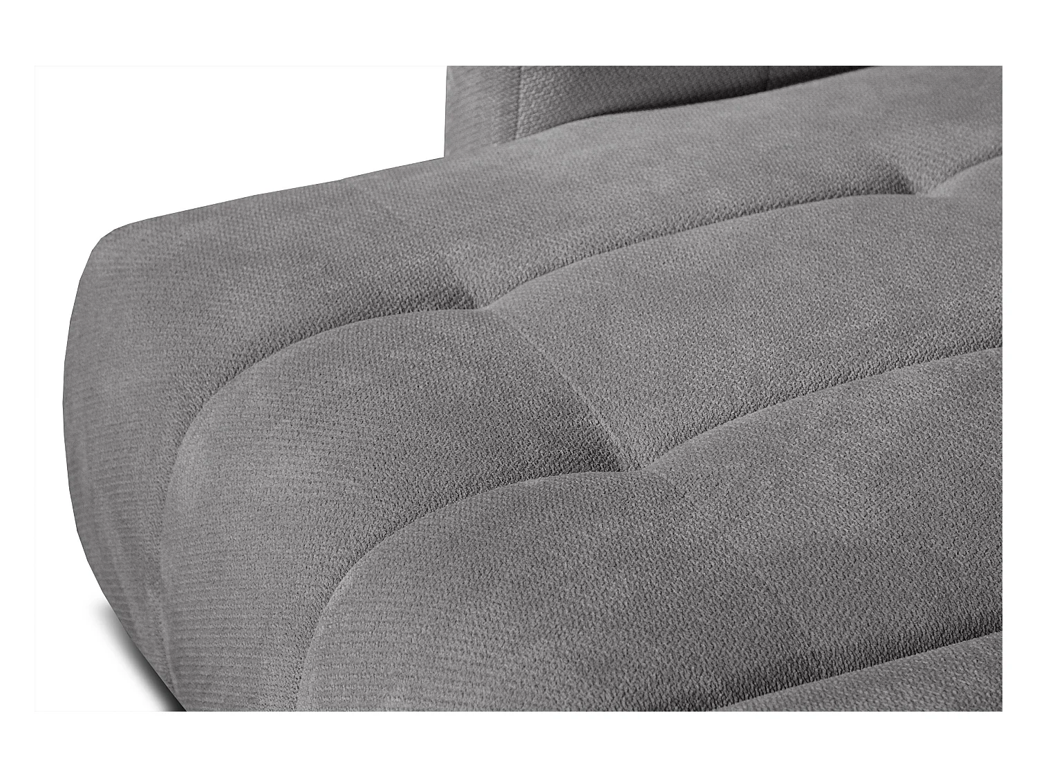 KIMI 3-Sitzer-Ecksofa, links, ausziehbarer Sitz, verstellbare Kopfstützen, grau
