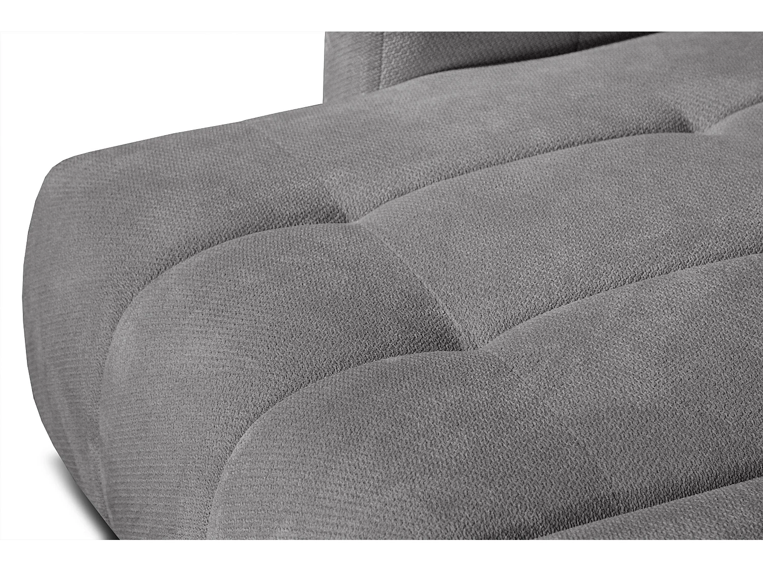 KIMI 3-Sitzer-Ecksofa, links, ausziehbarer Sitz, verstellbare Kopfstützen, grau