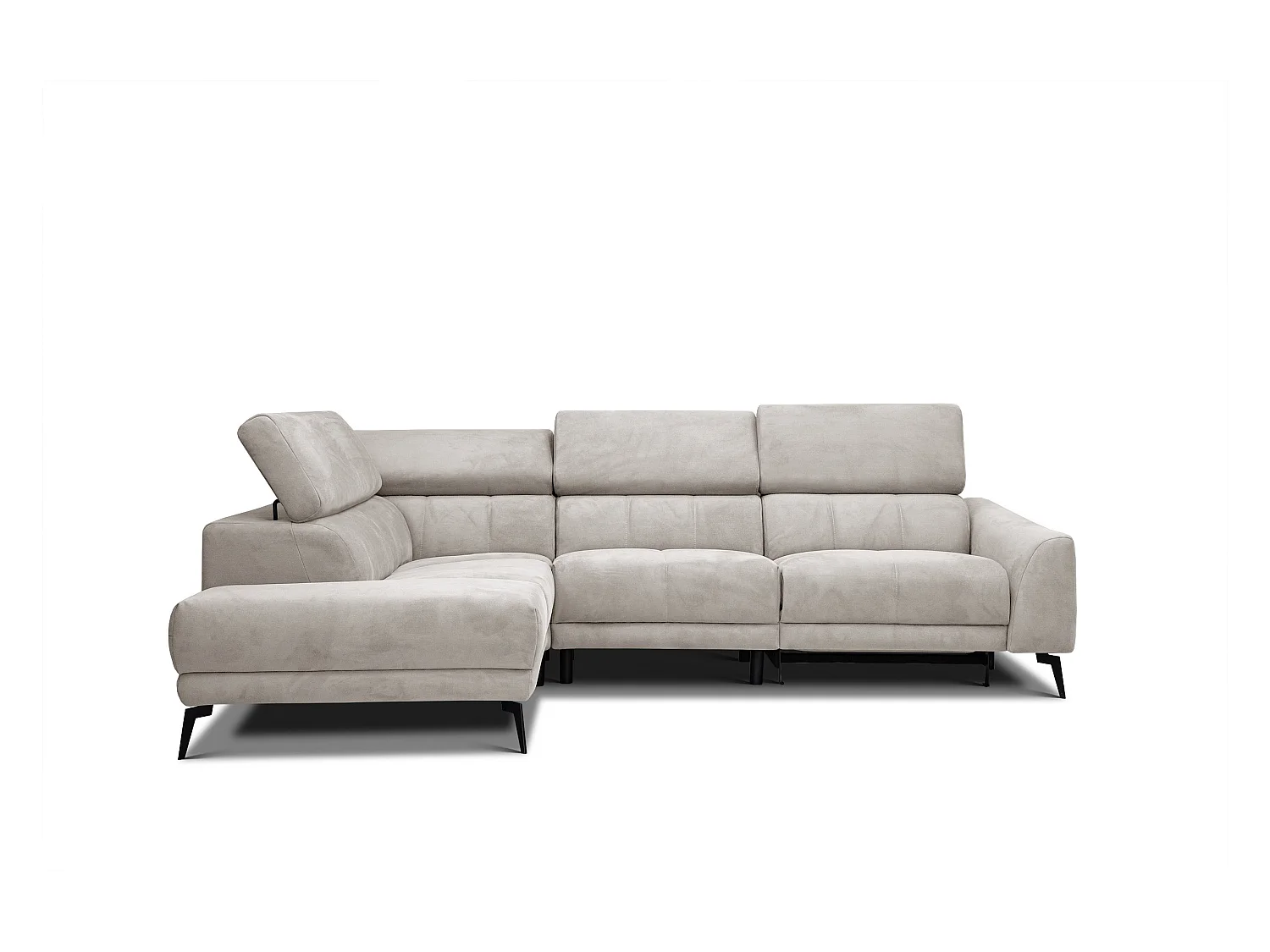 LARS 5-Sitzer-Ecksofa, 1 Relax, verstellbare Kopfstützen, beige