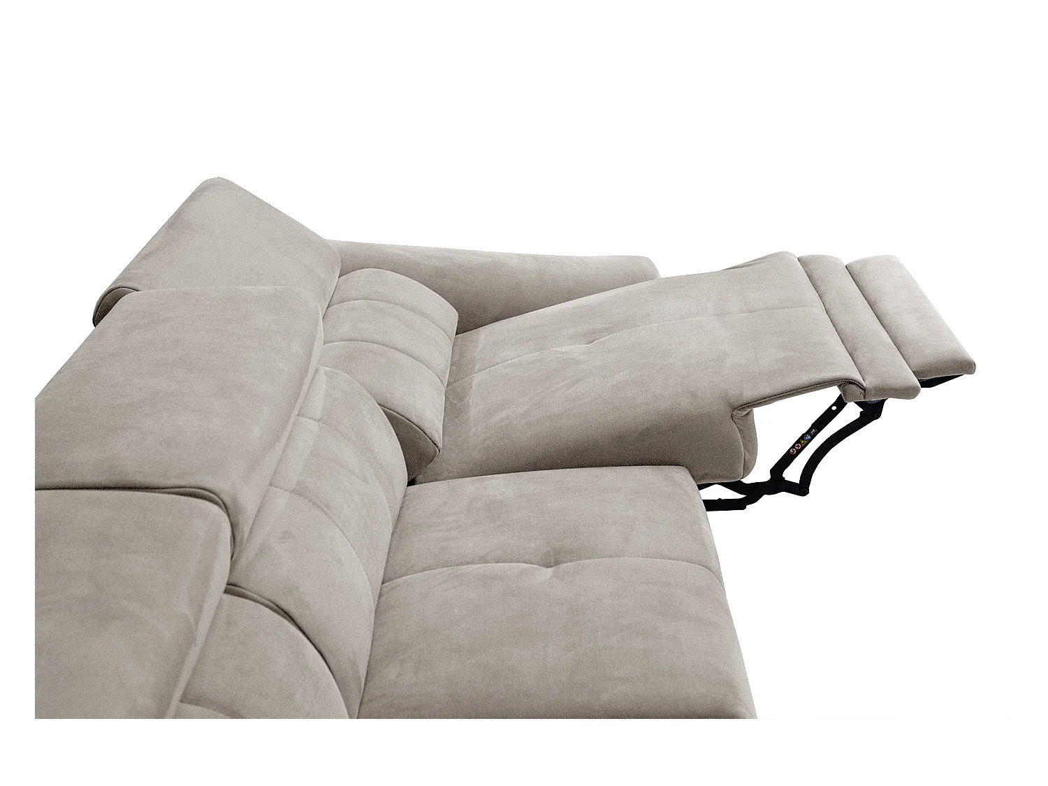 LARS 5-Sitzer-Ecksofa, 1 Relax, verstellbare Kopfstützen, beige