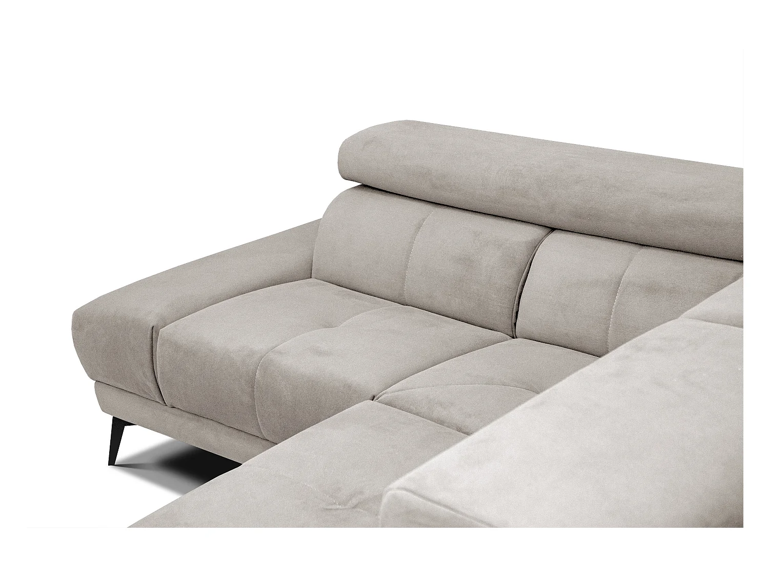 LARS 5-Sitzer-Ecksofa, 1 Relax, verstellbare Kopfstützen, beige