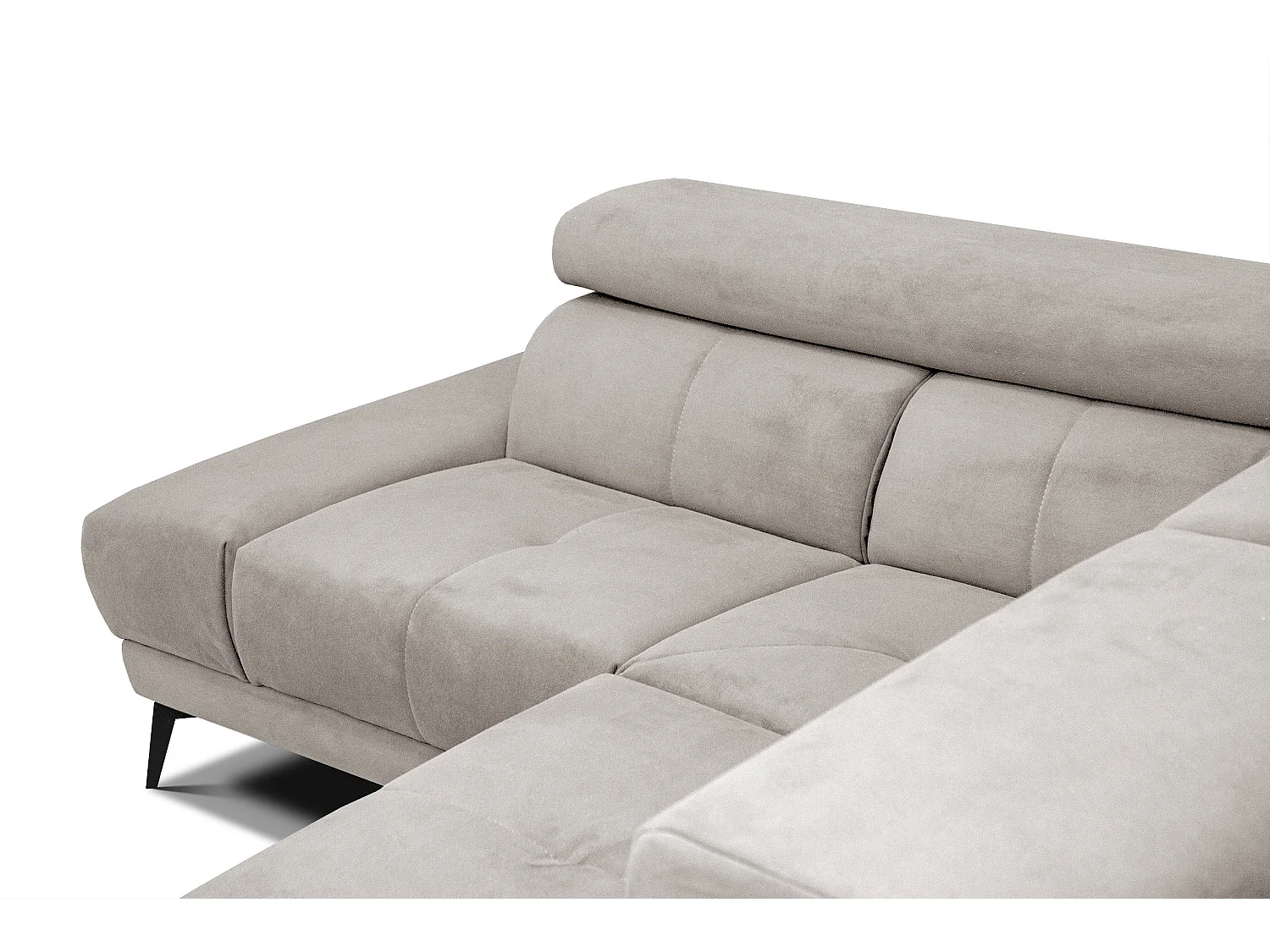 LARS 5-Sitzer-Ecksofa, 1 Relax, verstellbare Kopfstützen, beige