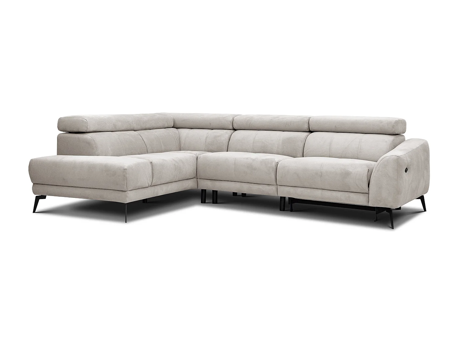 LARS 5-Sitzer-Ecksofa, 1 Relax, verstellbare Kopfstützen, beige