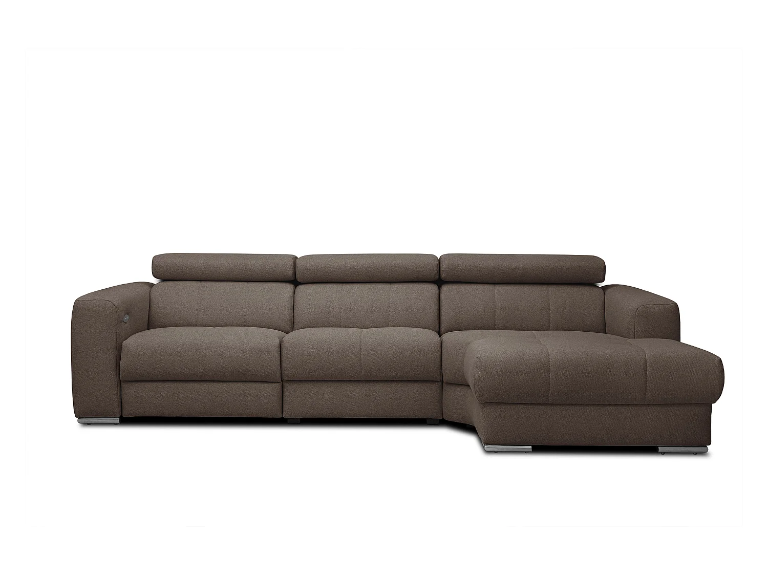 KARO 4-Sitzer-Ecksofa, 1 Relax, verstellbare Kopfstützen, braun