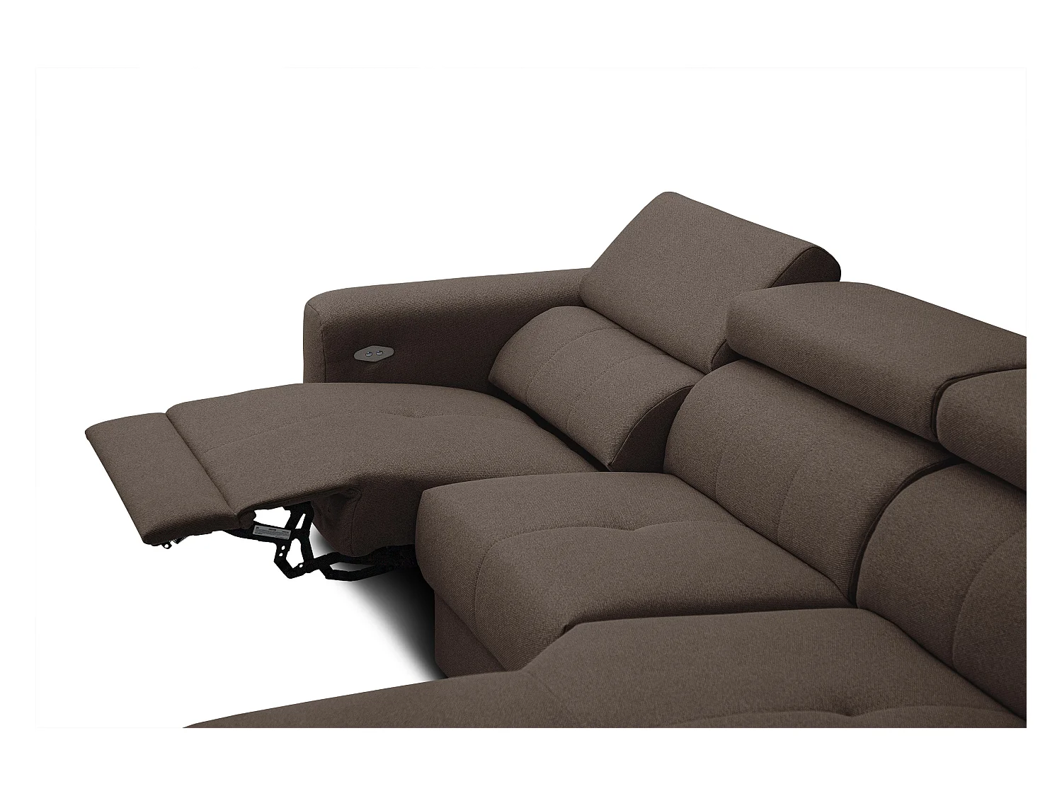 KARO 4-Sitzer-Ecksofa, 1 Relax, verstellbare Kopfstützen, braun