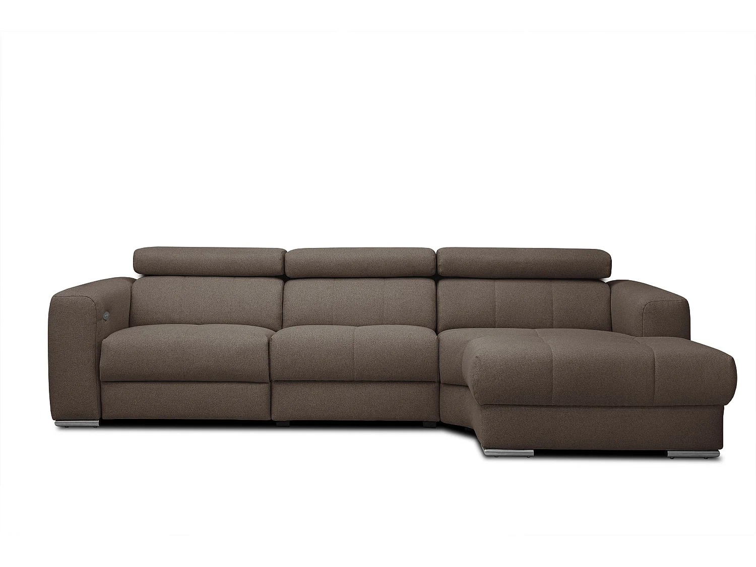 KARO 4-Sitzer-Ecksofa, 1 Relax, verstellbare Kopfstützen, braun