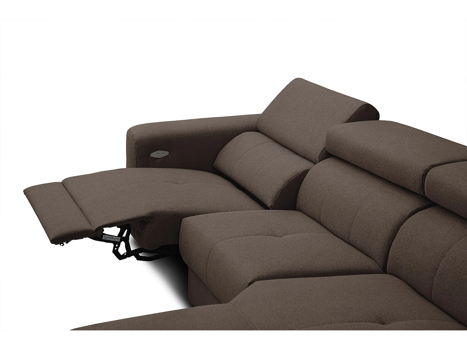 KARO 4-Sitzer-Ecksofa, 1 Relax, verstellbare Kopfstützen, braun