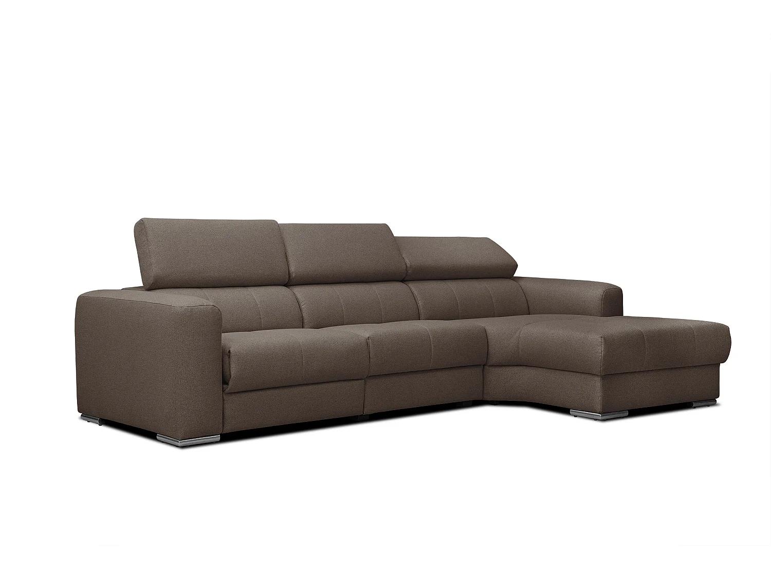 KARO 4-Sitzer-Ecksofa, 1 Relax, verstellbare Kopfstützen, braun