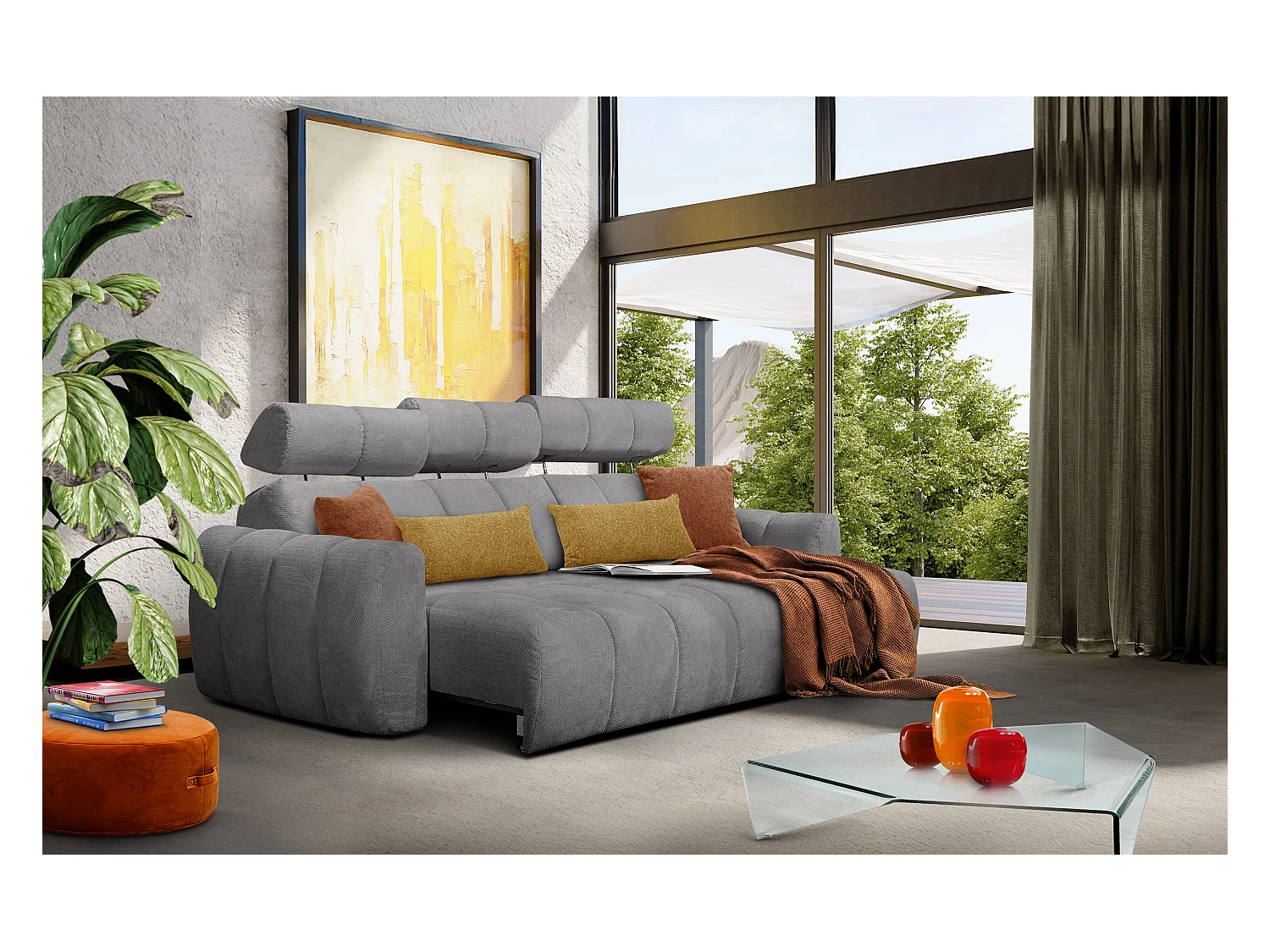 CANAPÉ D'ANGLE KIMI 3 places, tissu