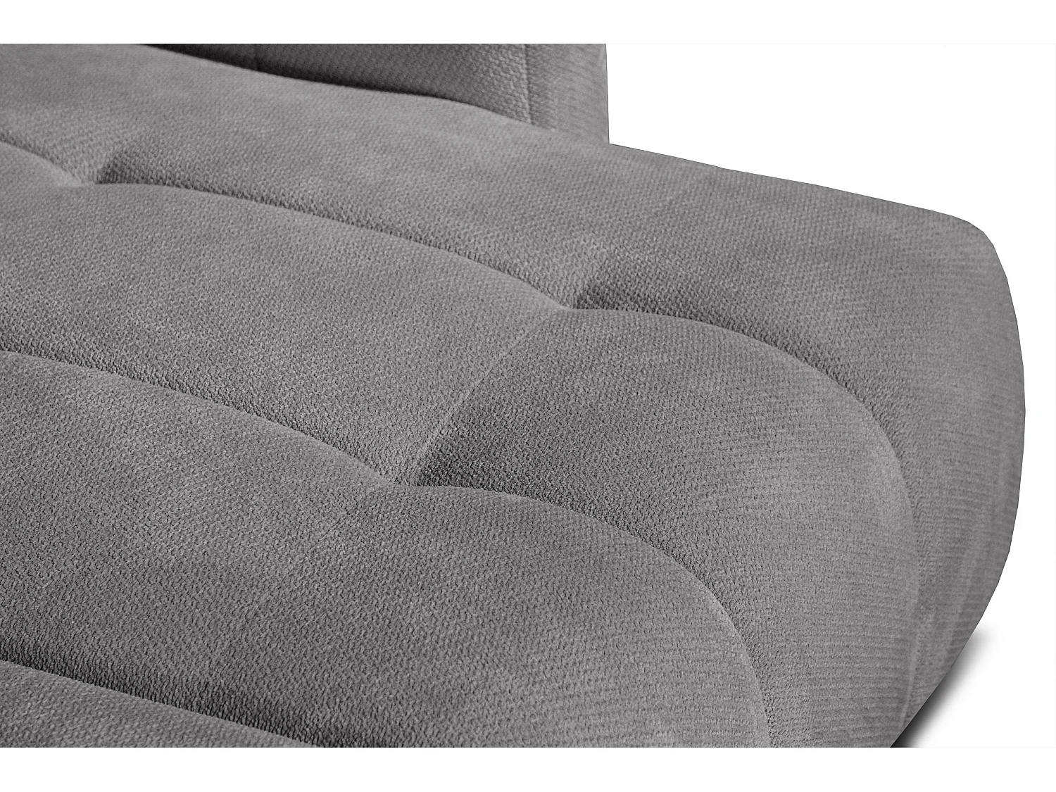 KIMI 3-Sitzer-Ecksofa, ausziehbarer Sitz, verstellbare Kopfstützen, grau