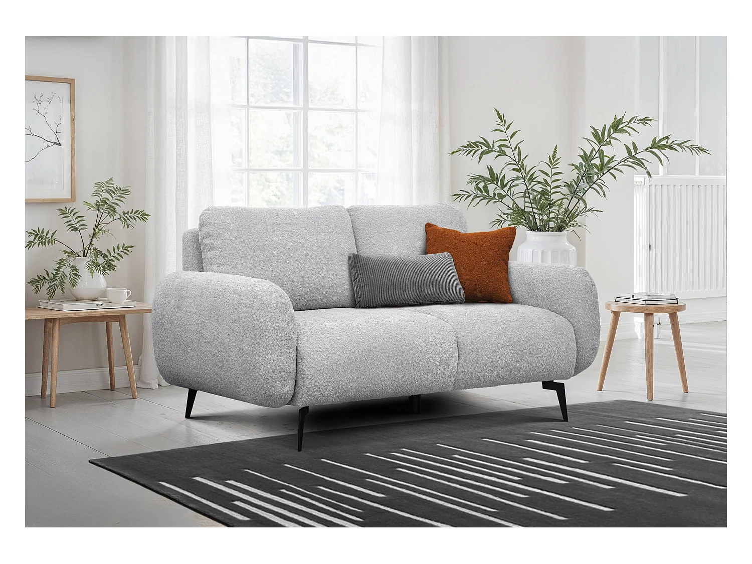 CANAPE FEBE 2 places, gris clair