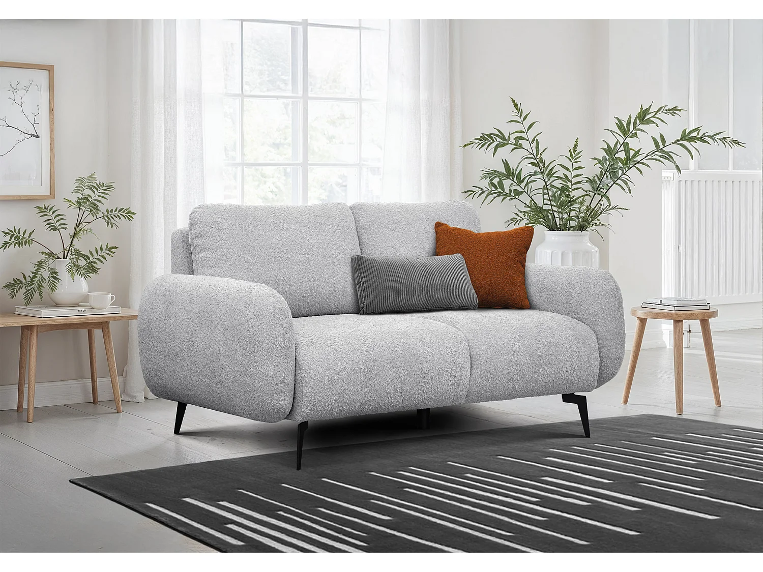 FEBE 2-Sitzer-Sofa, hellgrau