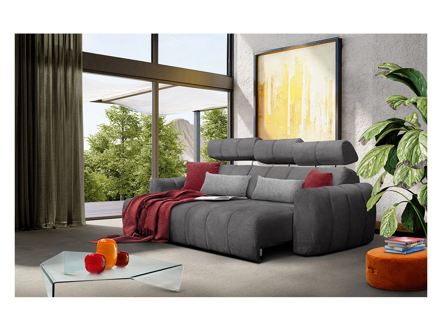 CANAPÉ D'ANGLE KIMI 3 places, tissu