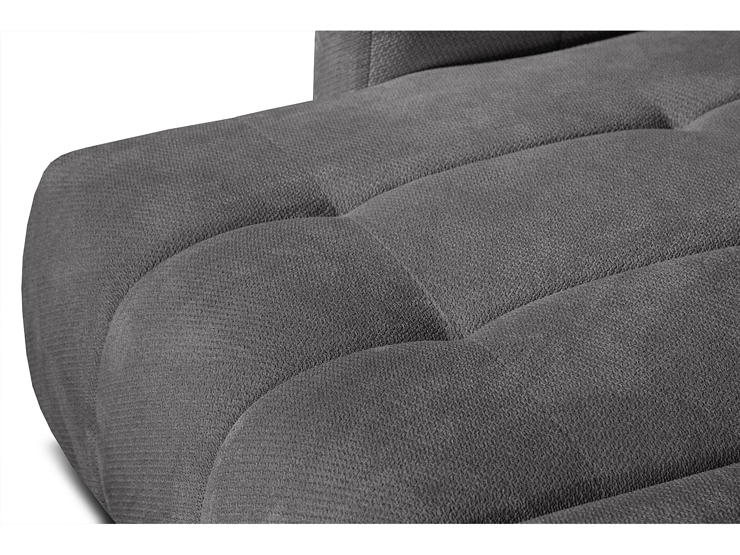 KIMI 3-Sitzer-Ecksofa, links, ausziehbarer Sitz, verstellbare Kopfstützen, dunkelgrau