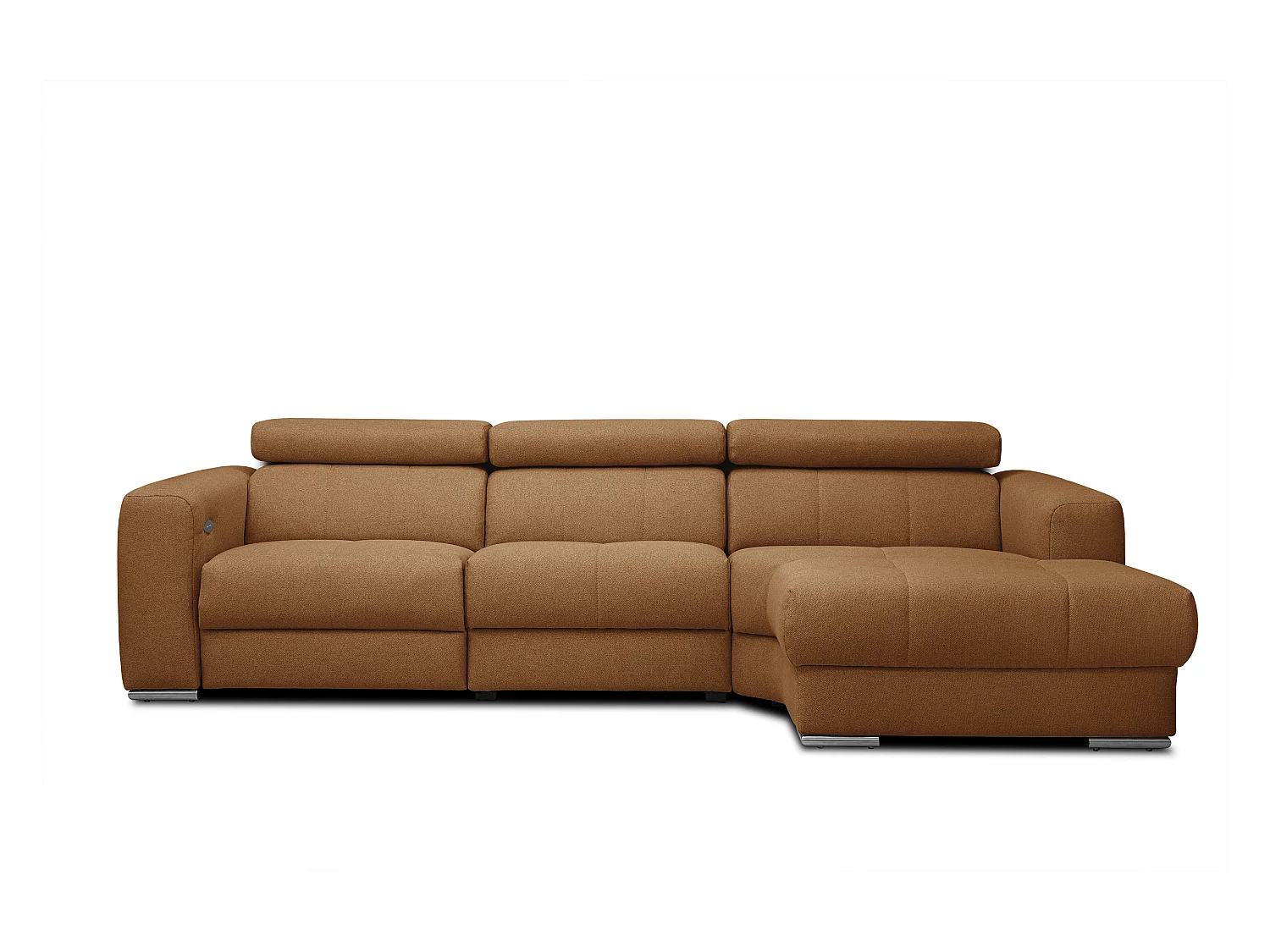 KARO 4-Sitzer-Ecksofa, 1 Relax, verstellbare Kopfstützen, orange