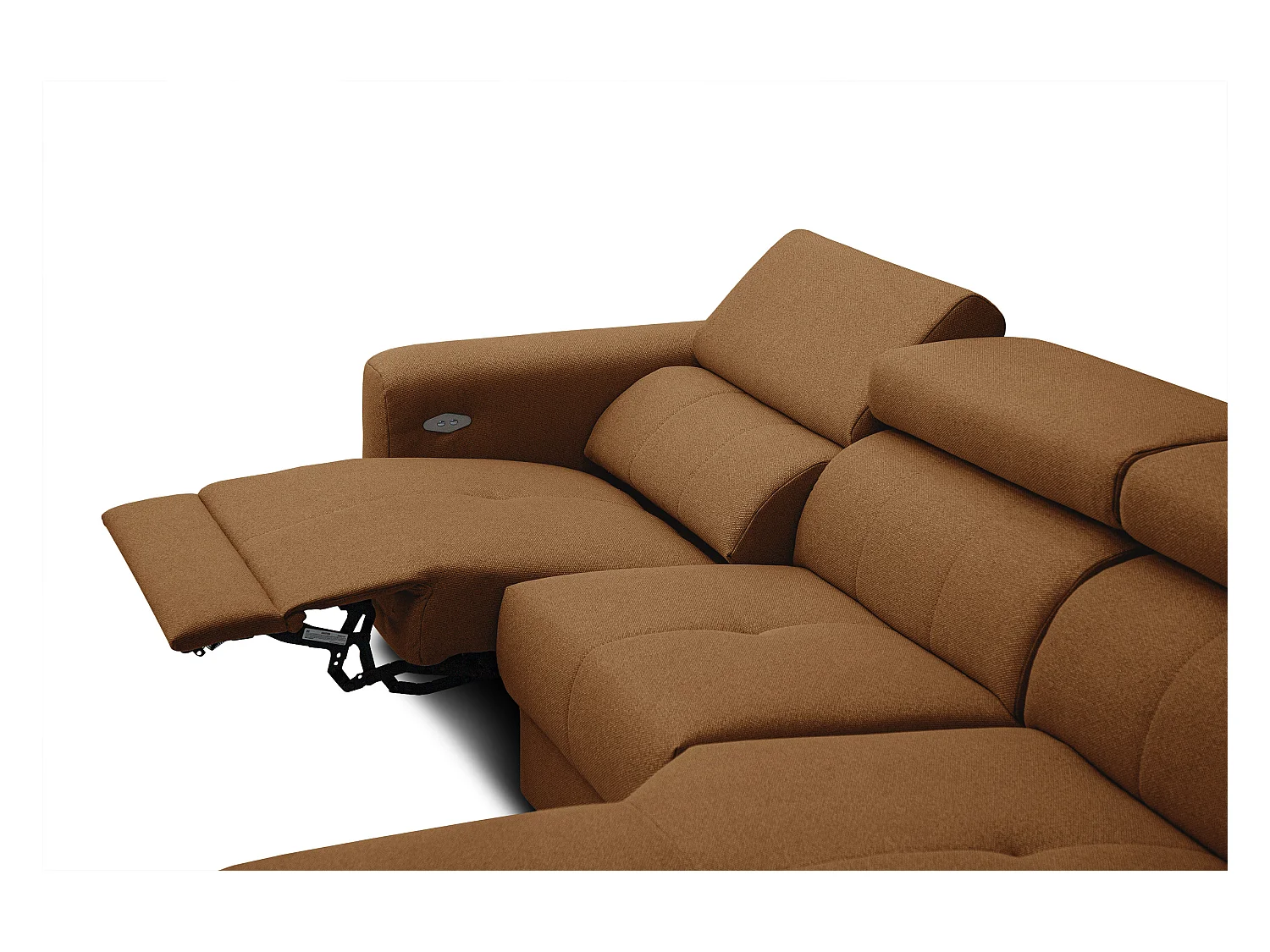 KARO 4-Sitzer-Ecksofa, 1 Relax, verstellbare Kopfstützen, orange