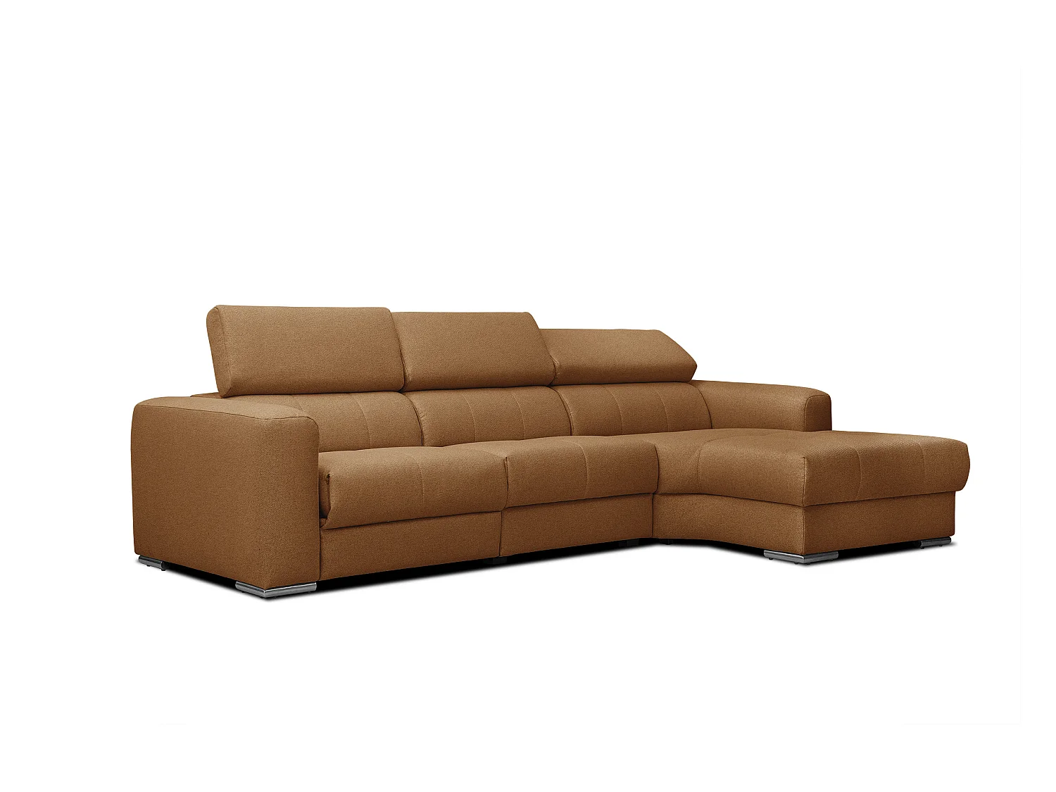 KARO 4-Sitzer-Ecksofa, 1 Relax, verstellbare Kopfstützen, orange