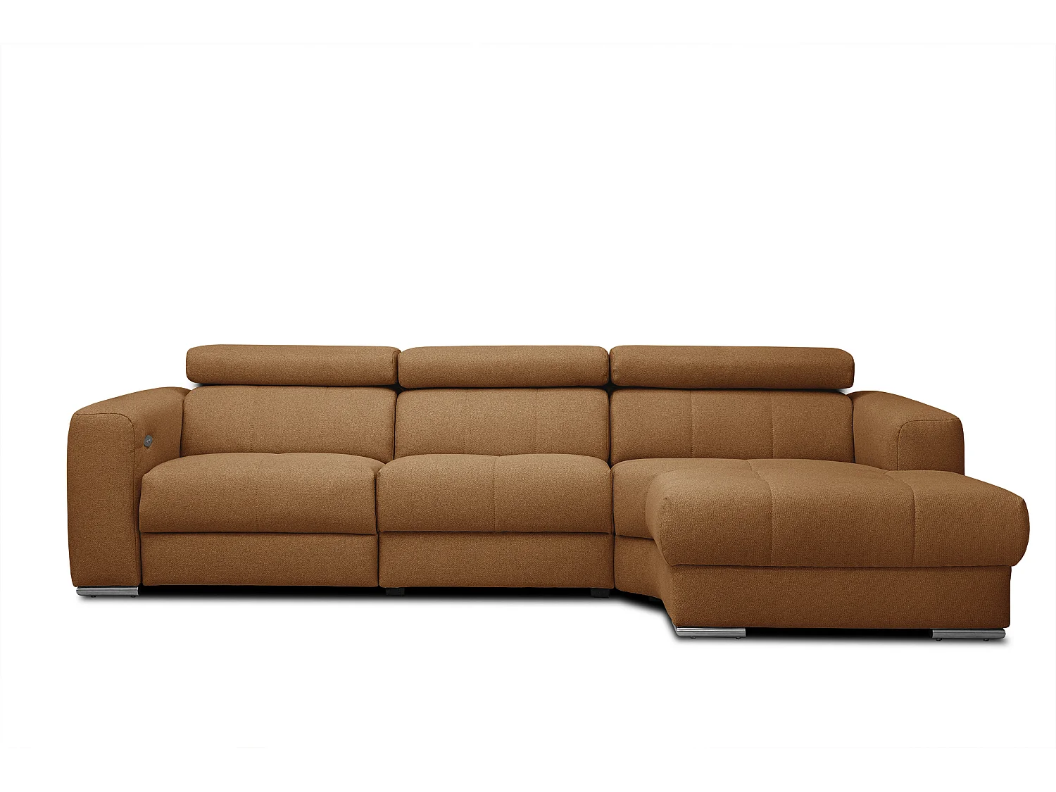 KARO 4-Sitzer-Ecksofa, 1 Relax, verstellbare Kopfstützen, orange