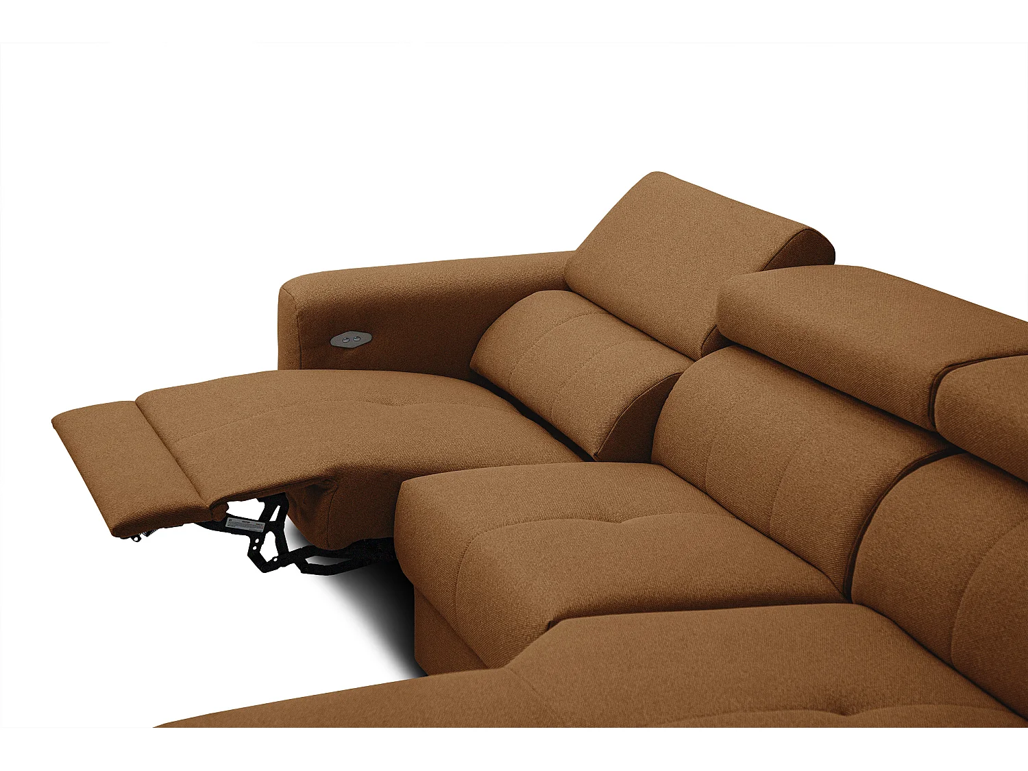 KARO 4-Sitzer-Ecksofa, 1 Relax, verstellbare Kopfstützen, orange