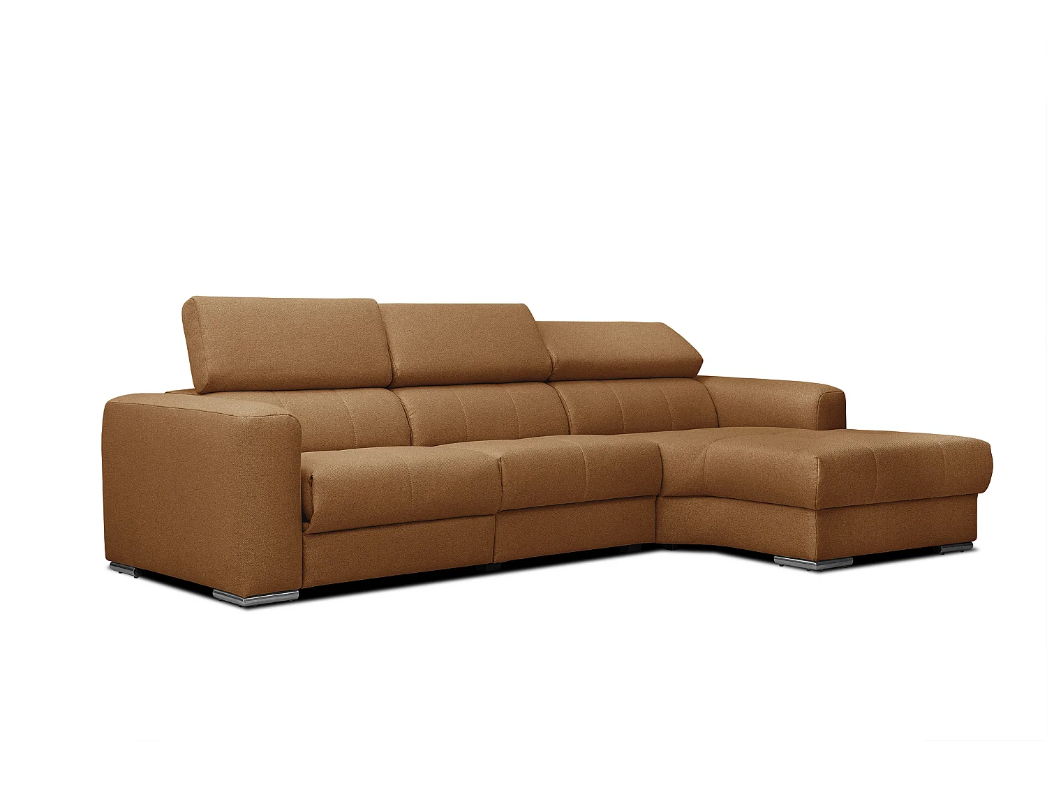 KARO 4-Sitzer-Ecksofa, 1 Relax, verstellbare Kopfstützen, orange