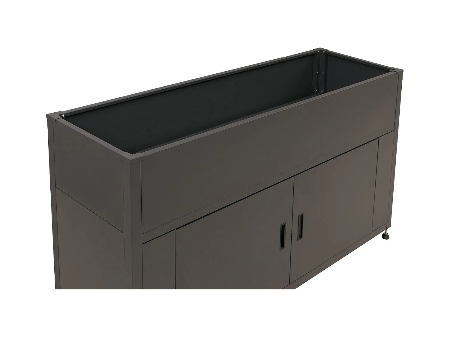 Aiuola letto rialzata MCW-O85, fioriera in metallo, vaso da fiori, con scomparto, metallo 47 kg 91x161x51 cm ~ antracite