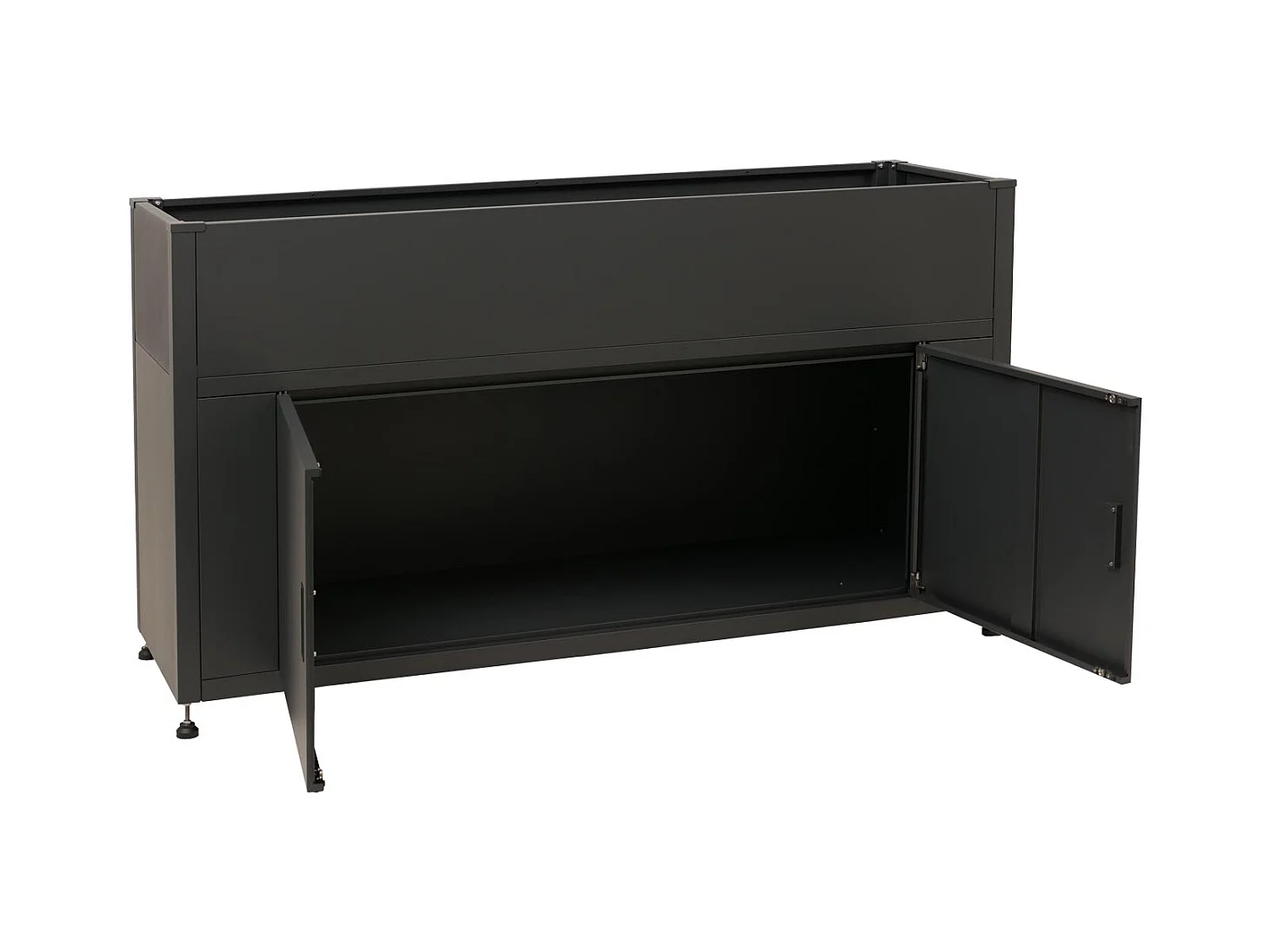 Aiuola letto rialzata MCW-O85, fioriera in metallo, vaso da fiori, con scomparto, metallo 47 kg 91x161x51 cm ~ antracite