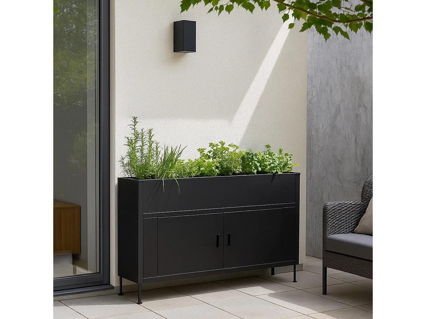 Jardinière sur pied surélevée MCW-O85,  anthracite