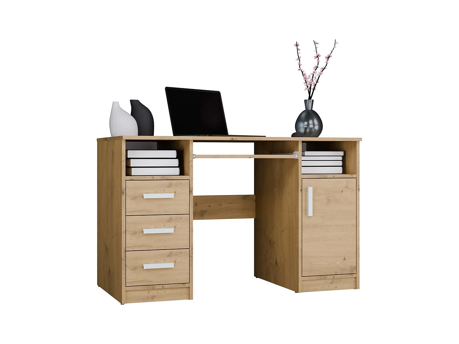 Biurko Delta | Dąb Artisan Biurko 3 Szuflady Szafka | 120x60x75 cm | Do Biura, Do Pokoju