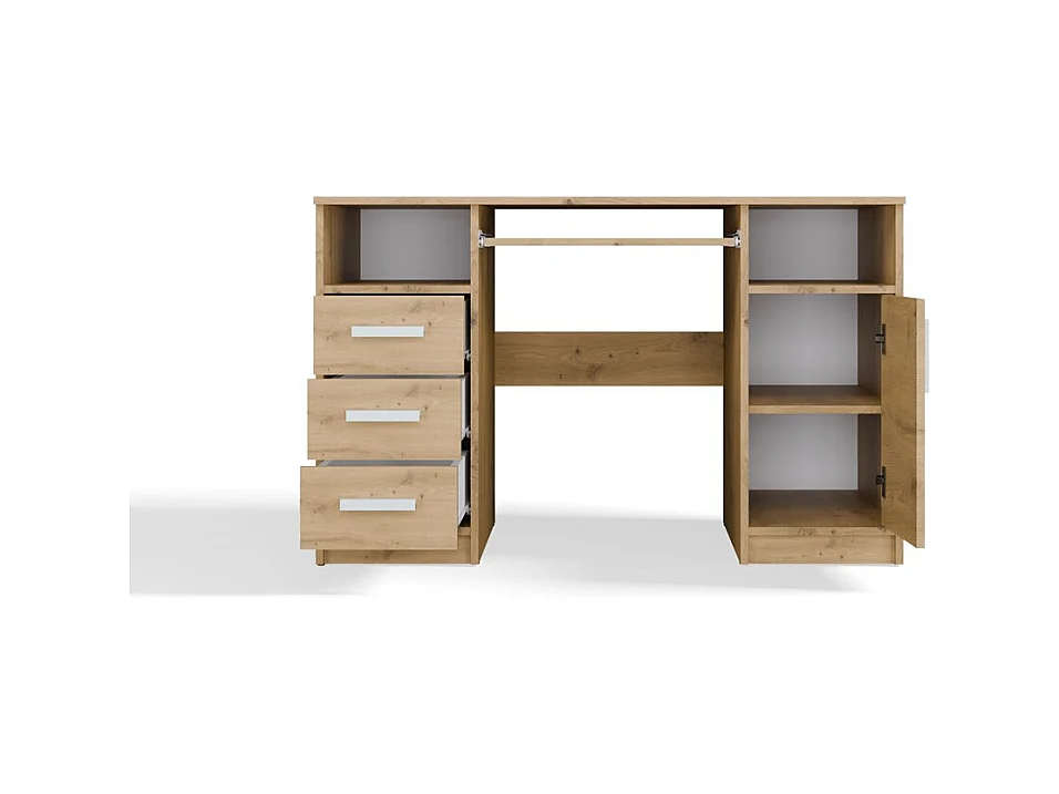 Biurko Delta | Dąb Artisan Biurko 3 Szuflady Szafka | 120x60x75 cm | Do Biura, Do Pokoju