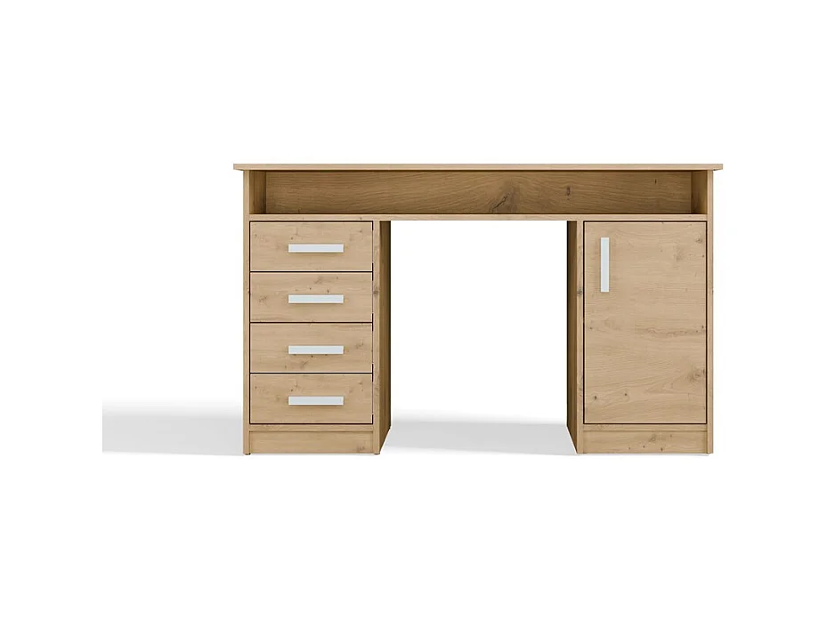 Biurko ADA | Dąb Artisan  |4 Szuflady Szafka Pólki | 125x55x75 cm | Do Biura/Pokoju