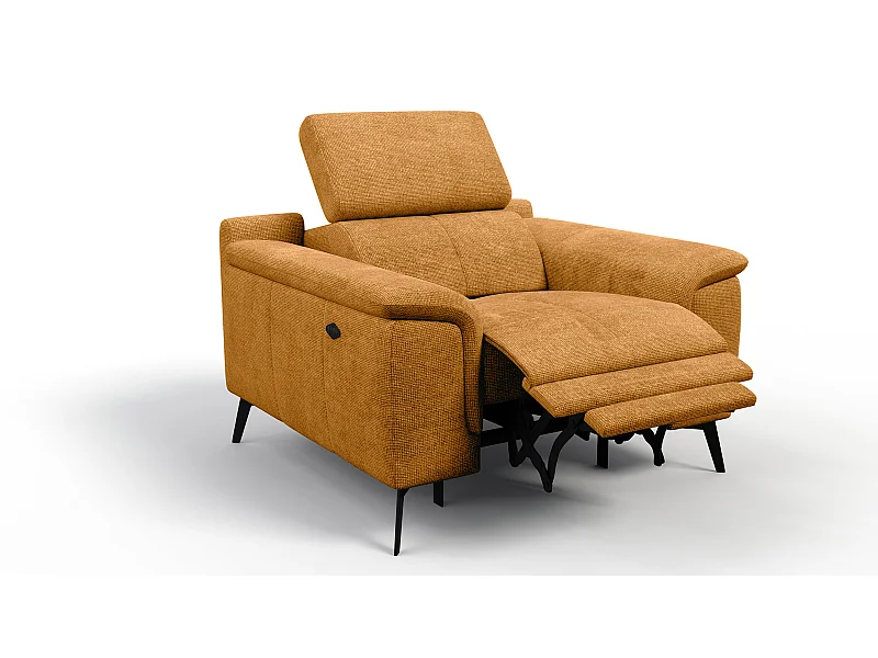 Sessel FIERO mit Relaxfunktion und verstellbare Kopfstützen, orange