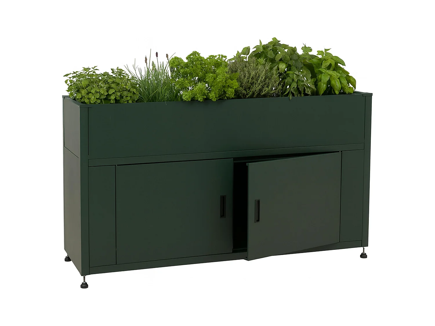 Aiuola letto rialzata MCW-O85, fioriera in metallo, vaso da fiori, con scomparto, metallo 47 kg 91x161x51 cm ~ verde