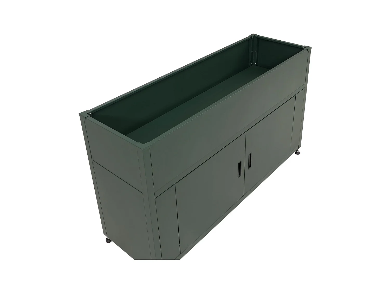 Aiuola letto rialzata MCW-O85, fioriera in metallo, vaso da fiori, con scomparto, metallo 47 kg 91x161x51 cm ~ verde