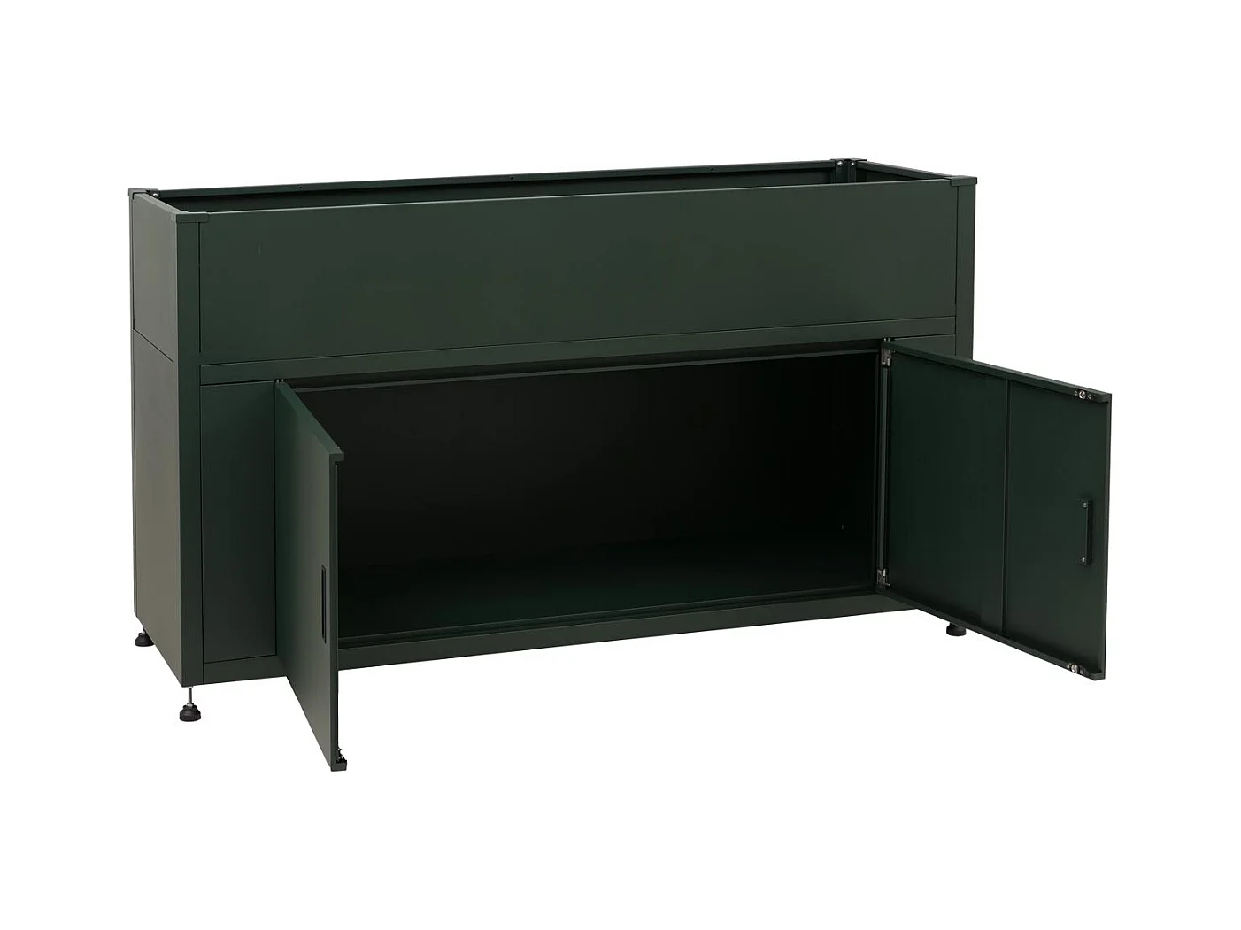 Aiuola letto rialzata MCW-O85, fioriera in metallo, vaso da fiori, con scomparto, metallo 47 kg 91x161x51 cm ~ verde