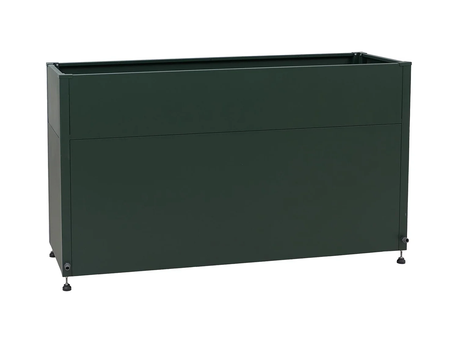 Aiuola letto rialzata MCW-O85, fioriera in metallo, vaso da fiori, con scomparto, metallo 47 kg 91x161x51 cm ~ verde