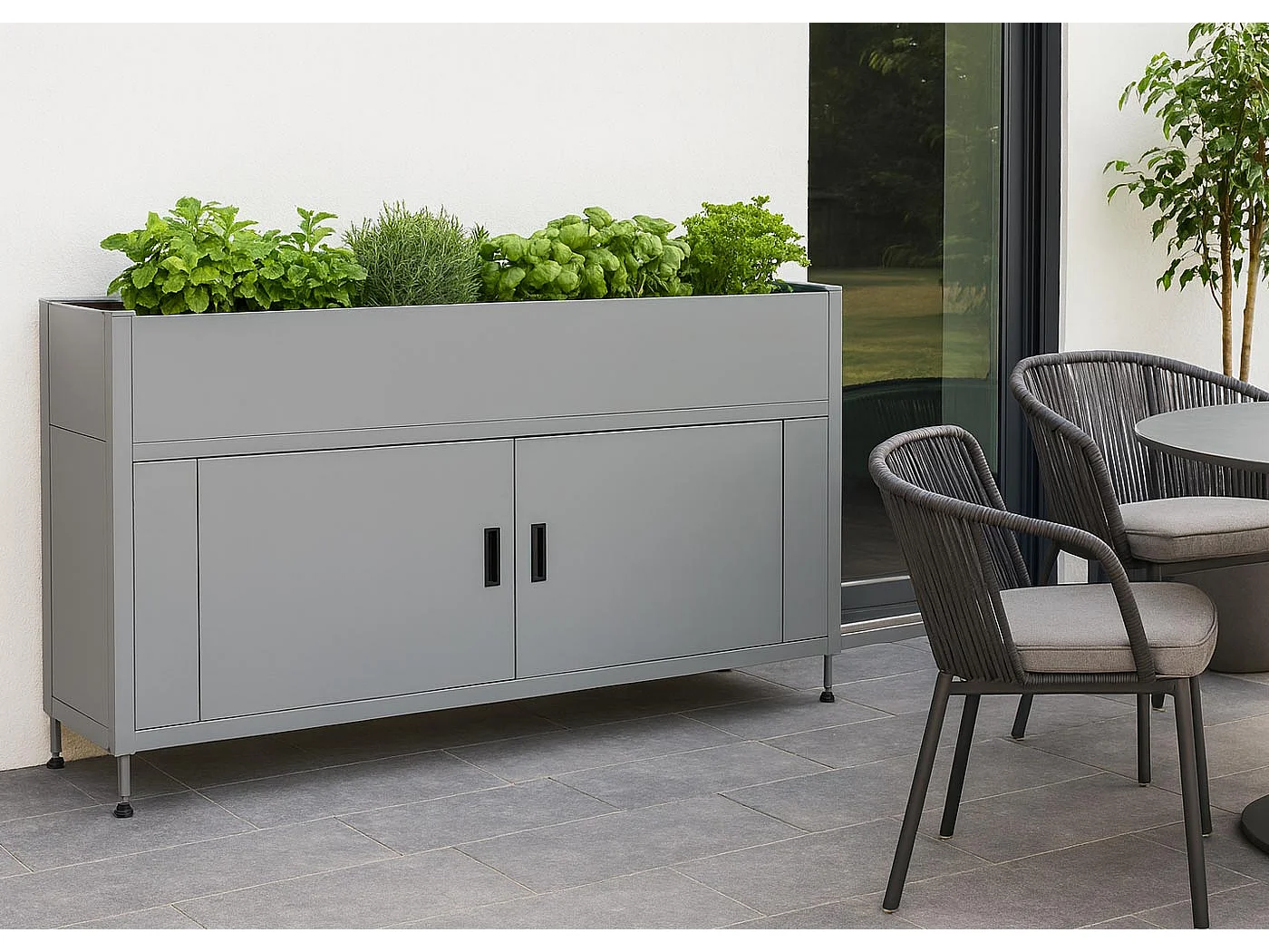 Jardinière sur pied surélevée MCW-O85,  gris