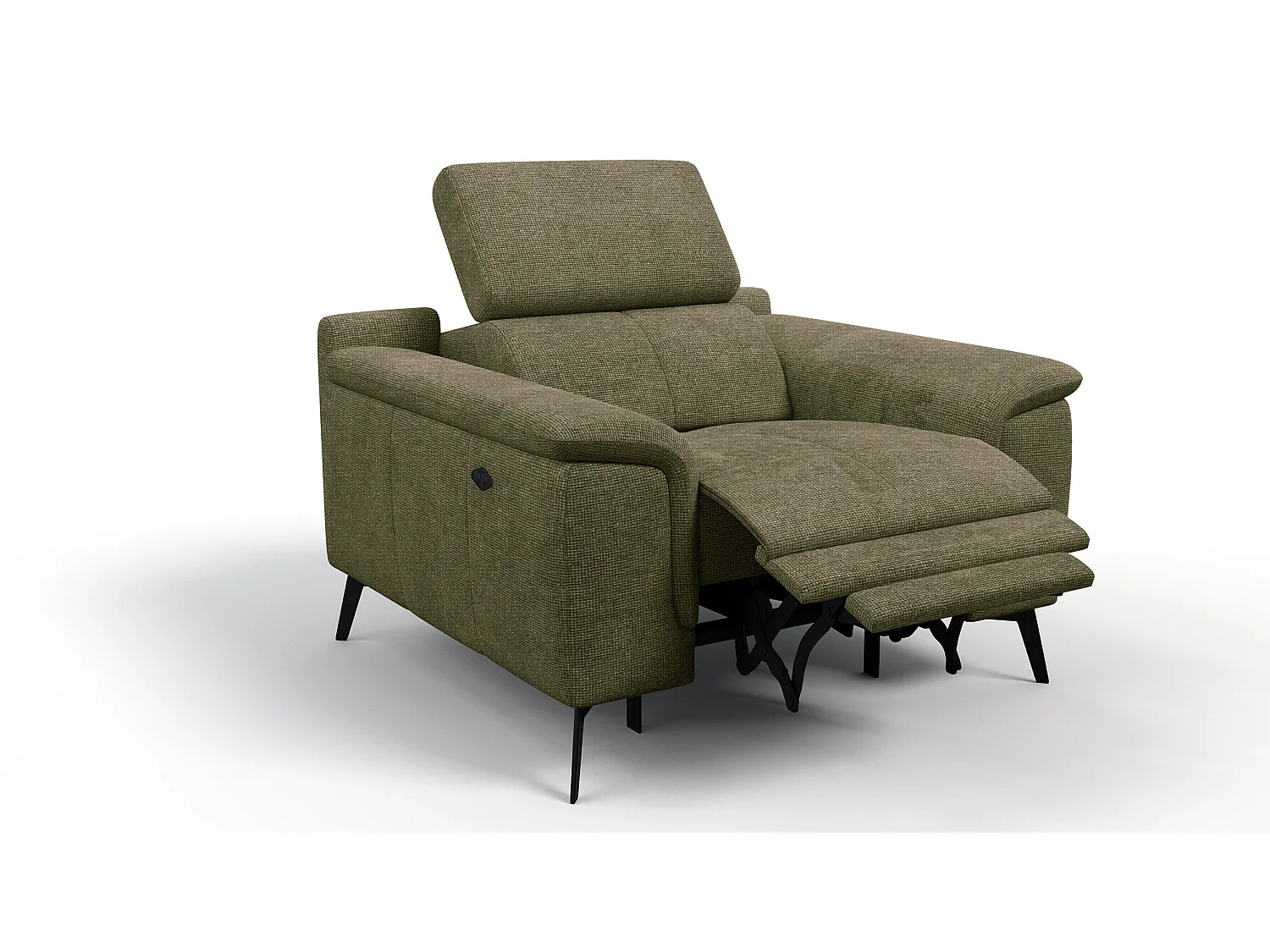 Sessel FIERO mit Relaxfunktion und verstellbare Kopfstützen, olive