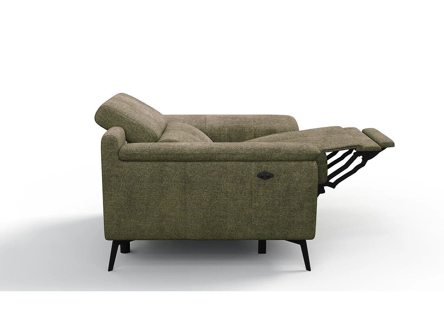 Sessel FIERO mit Relaxfunktion und verstellbare Kopfstützen, olive