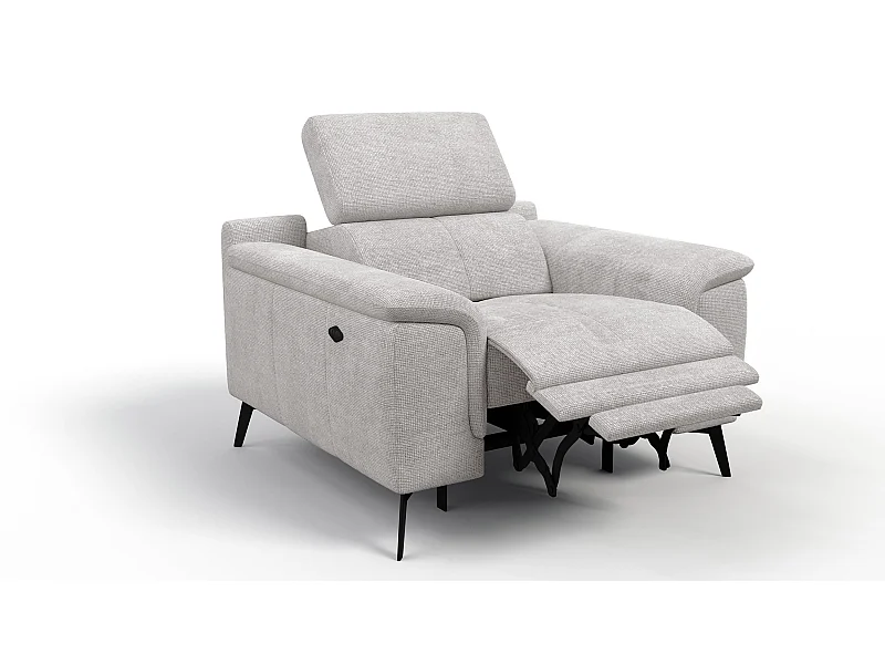 Sessel FIERO mit Relaxfunktion und verstellbare Kopfstützen, creme