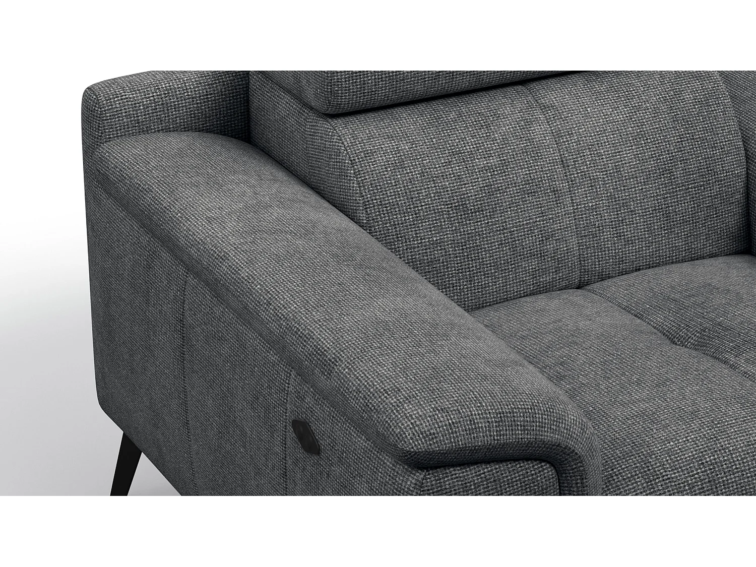 Sessel FIERO mit Relaxfunktion und verstellbare Kopfstützen, dunkelgrau