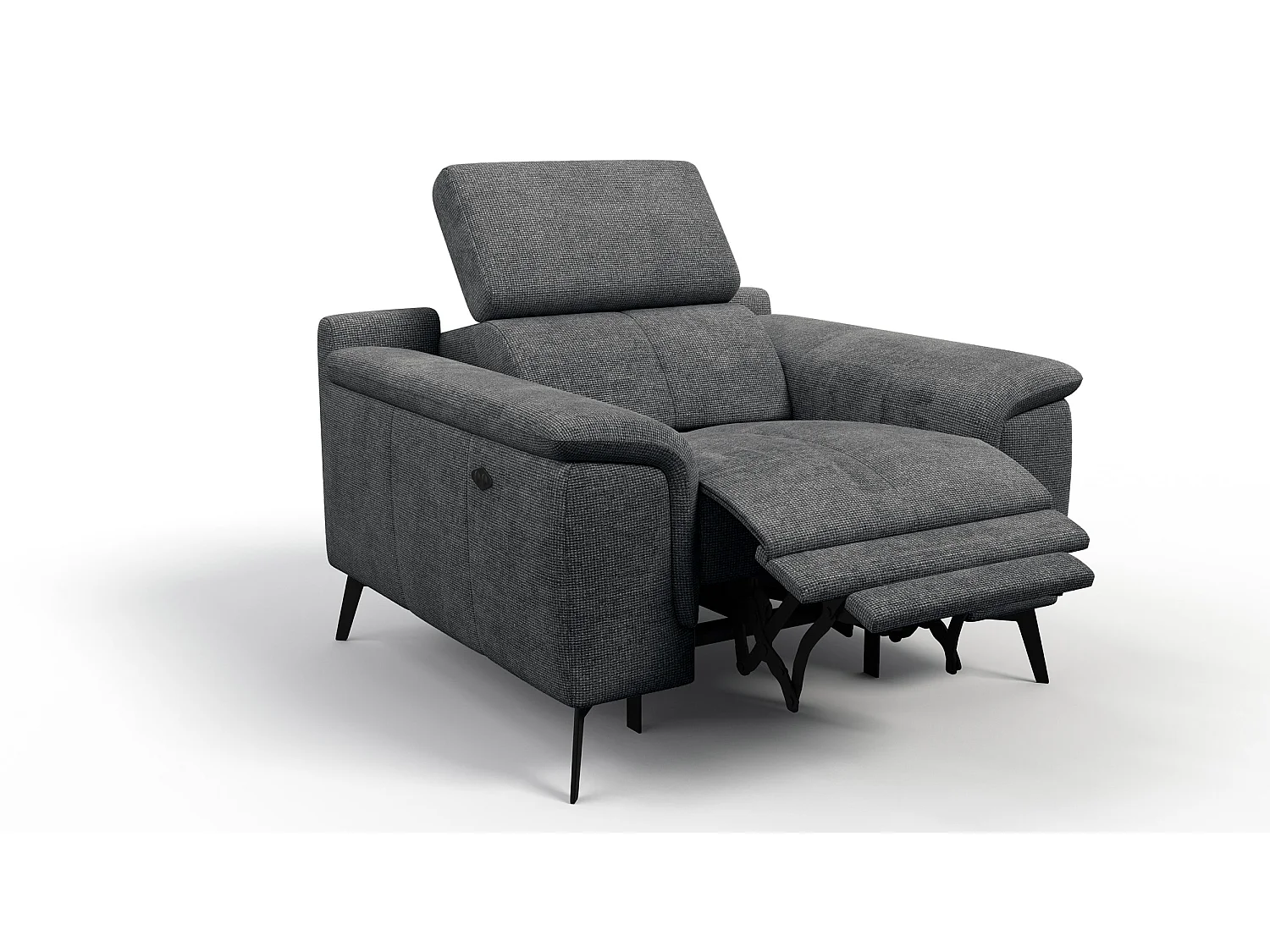 Sessel FIERO mit Relaxfunktion und verstellbare Kopfstützen, dunkelgrau